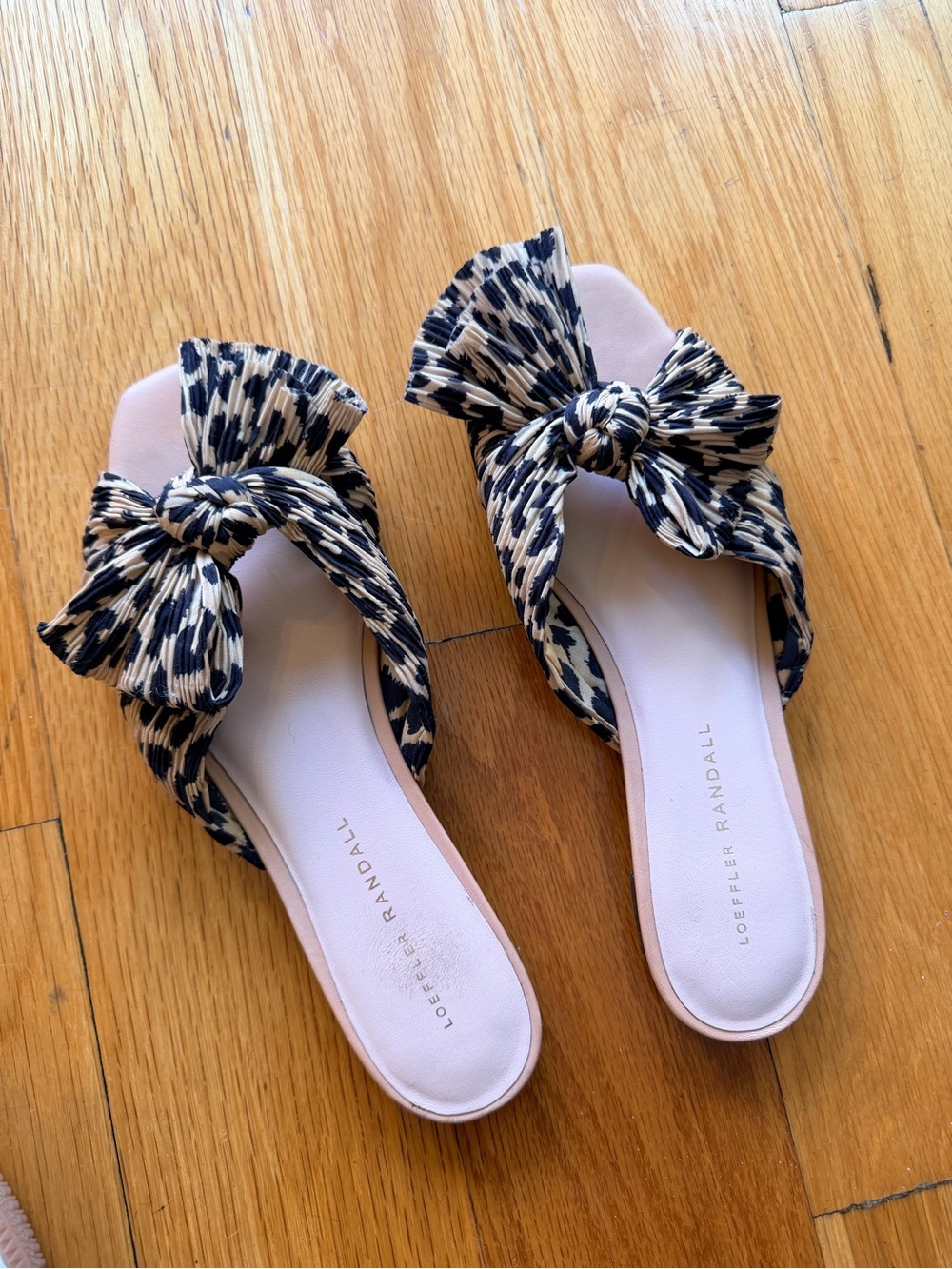 Loeffler Randall Cheetah Bow Slide Sandals